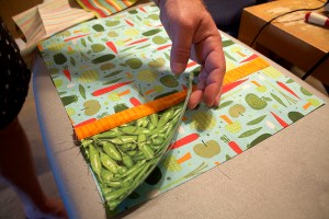 Don't pin pocket down so the whole placemat can be quilted (image 3).